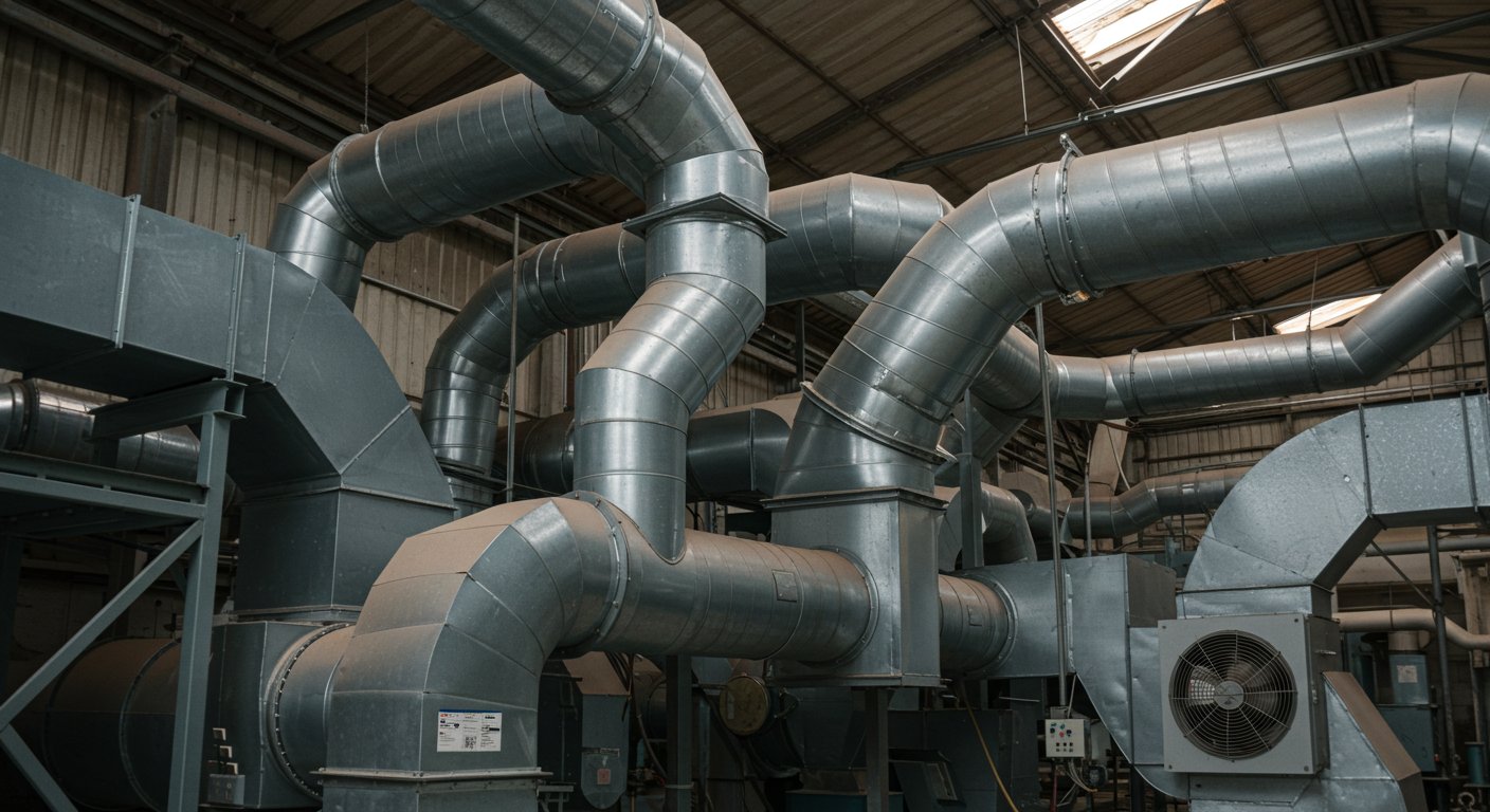 Монтаж вентиляции на заводе