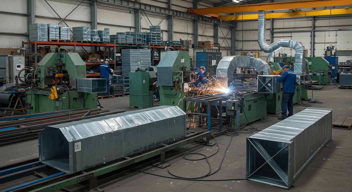 Процесс изготовления воздуховодов под заказ Производство воздуховодов на заказ