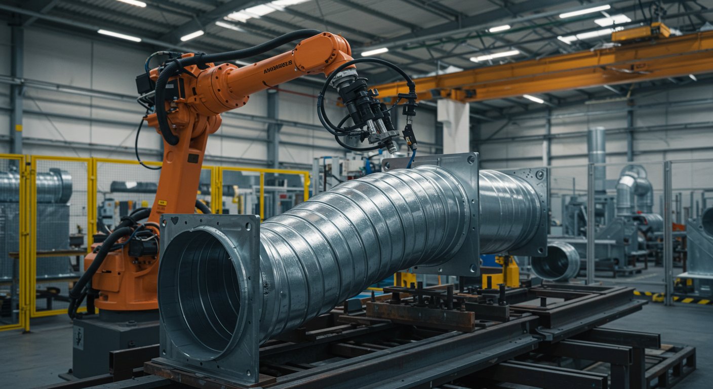 Автоматизация на линии производства воздуховодов Роботизация производства воздуховодов